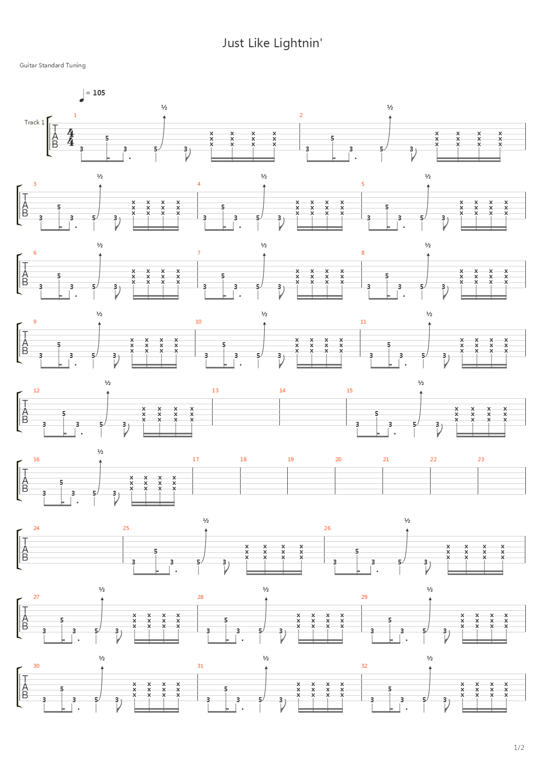 Just Like Lightning吉他谱