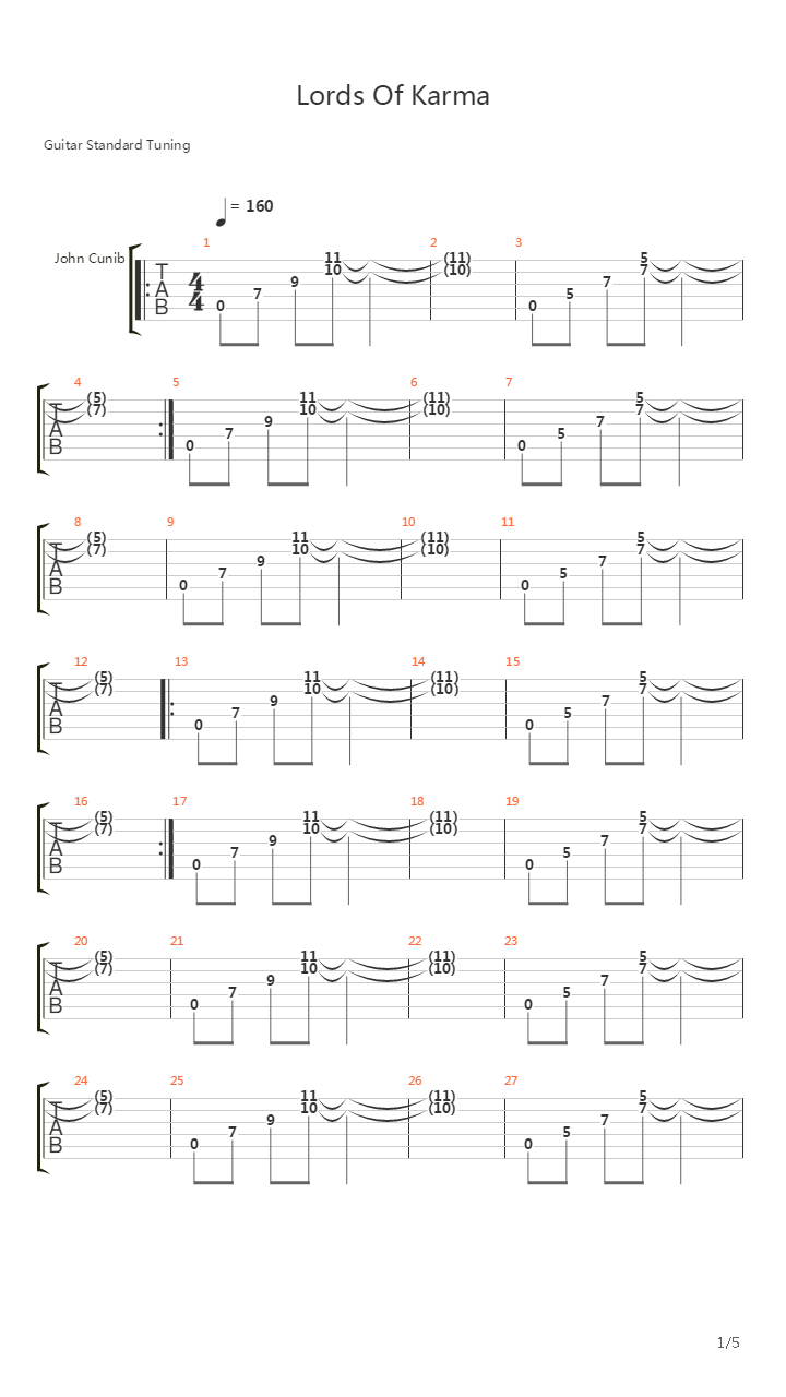 Lords Of Karma吉他谱