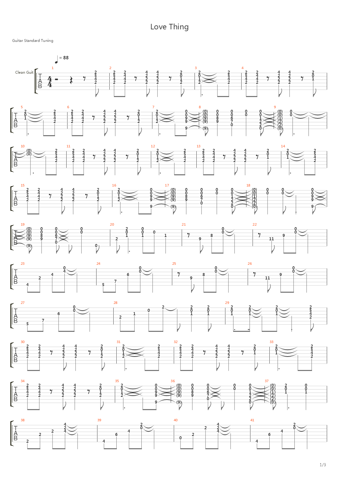 Love Thing吉他谱