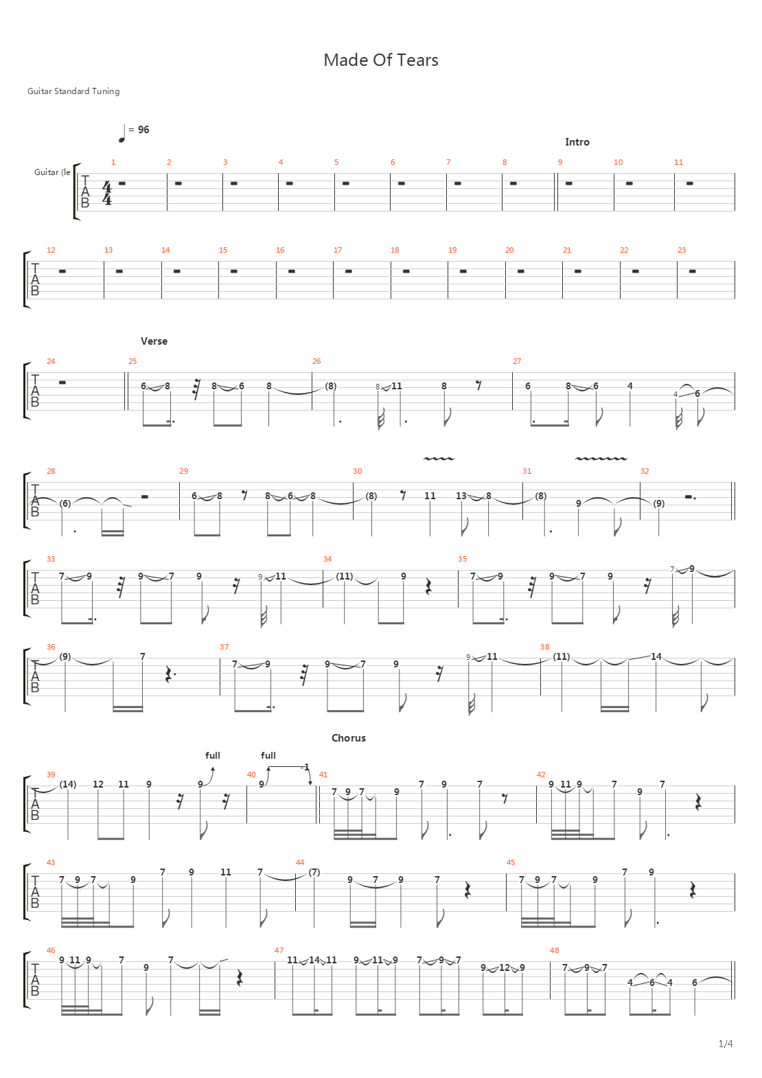 Made Of Tears吉他谱