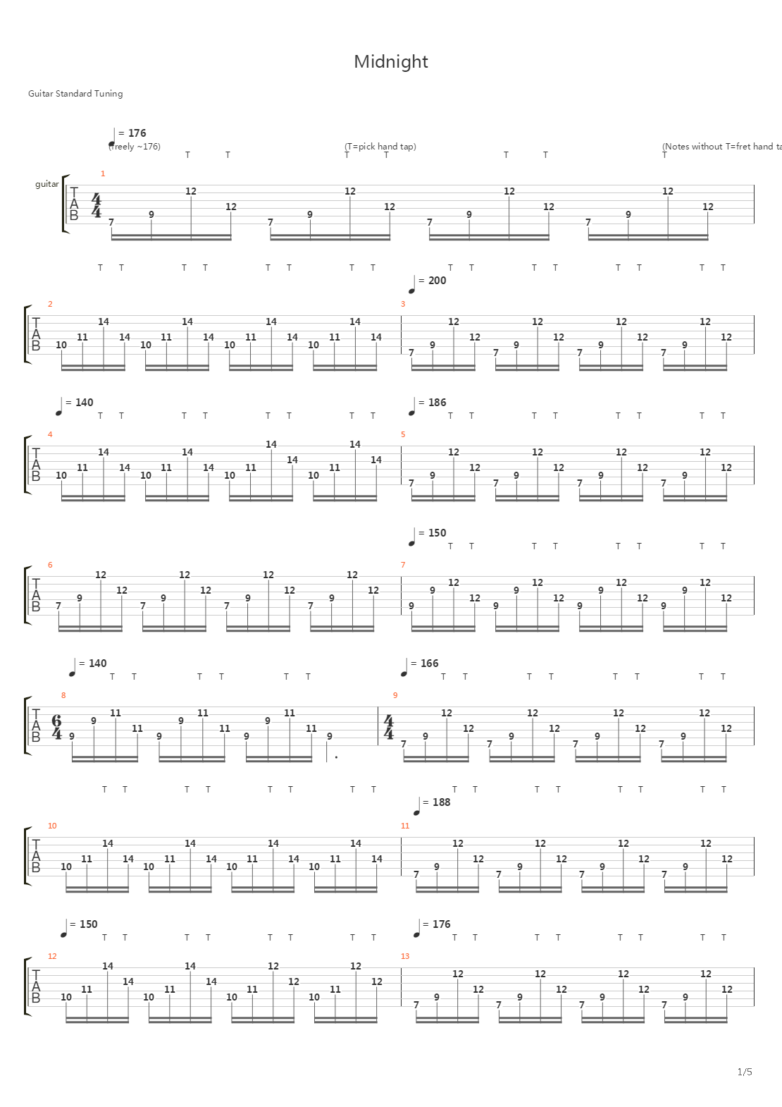Midnight吉他谱