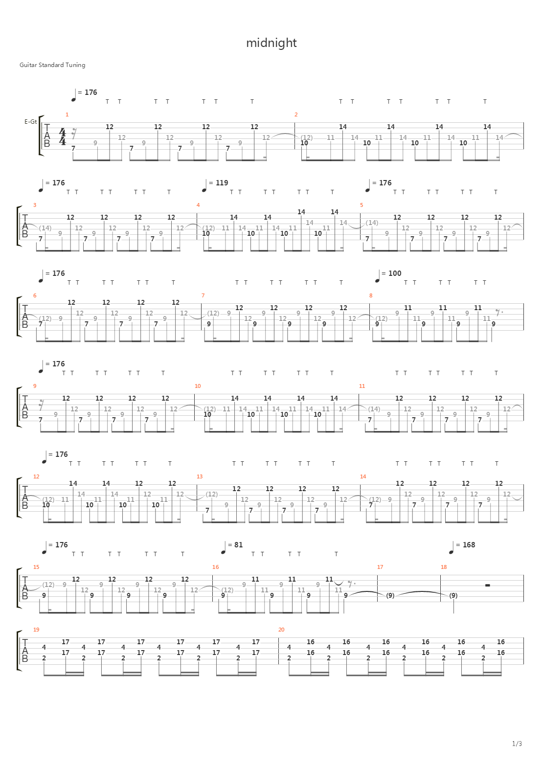 Midnight吉他谱