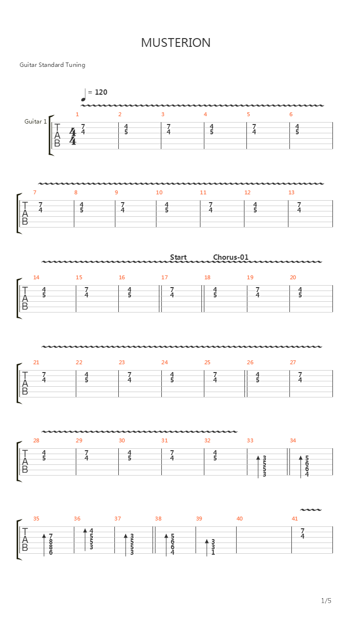 Musterion吉他谱