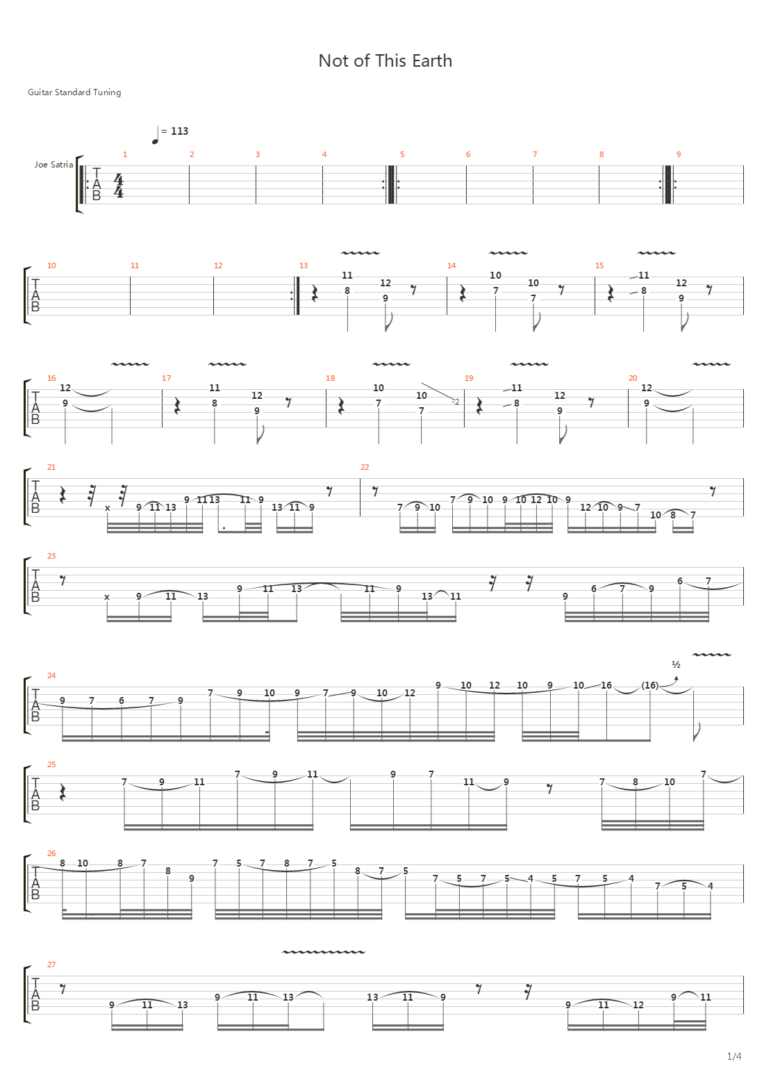 Not Of This Earth吉他谱