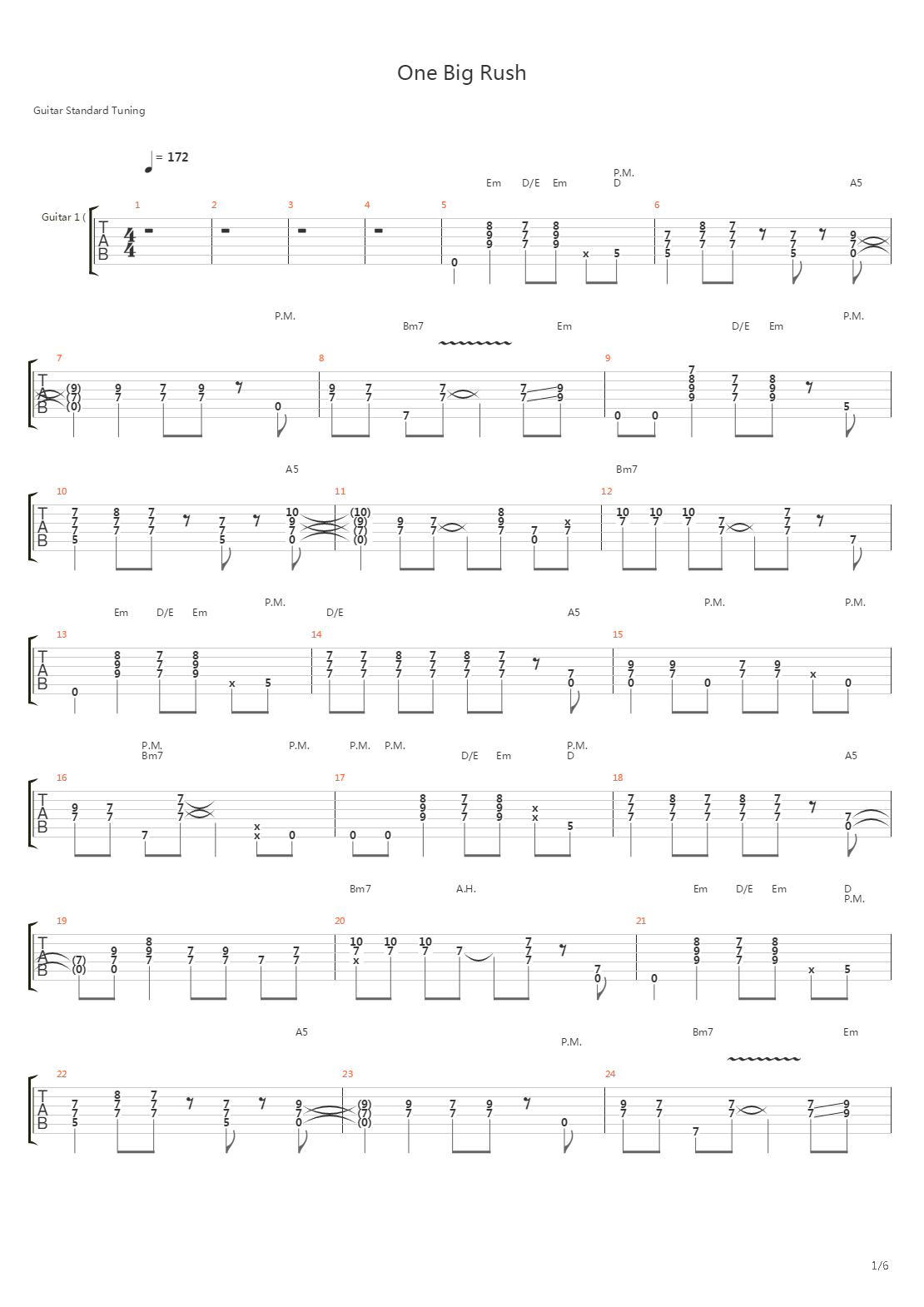 One Big Rush吉他谱