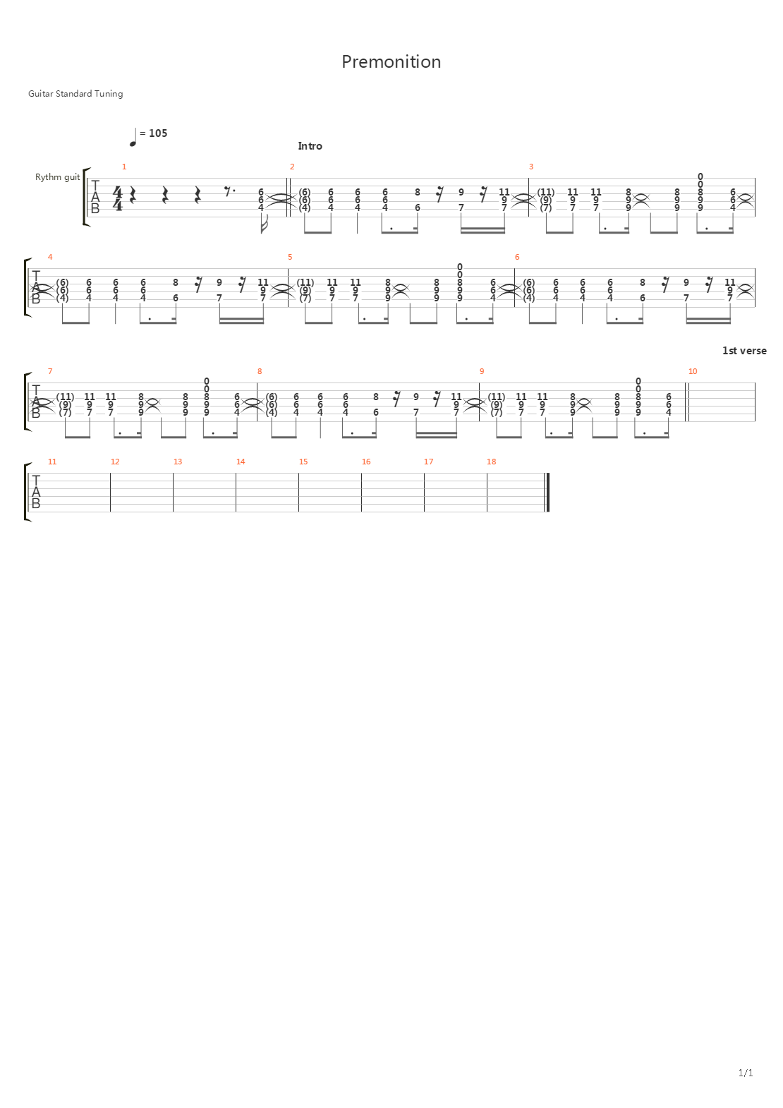 Premonition吉他谱