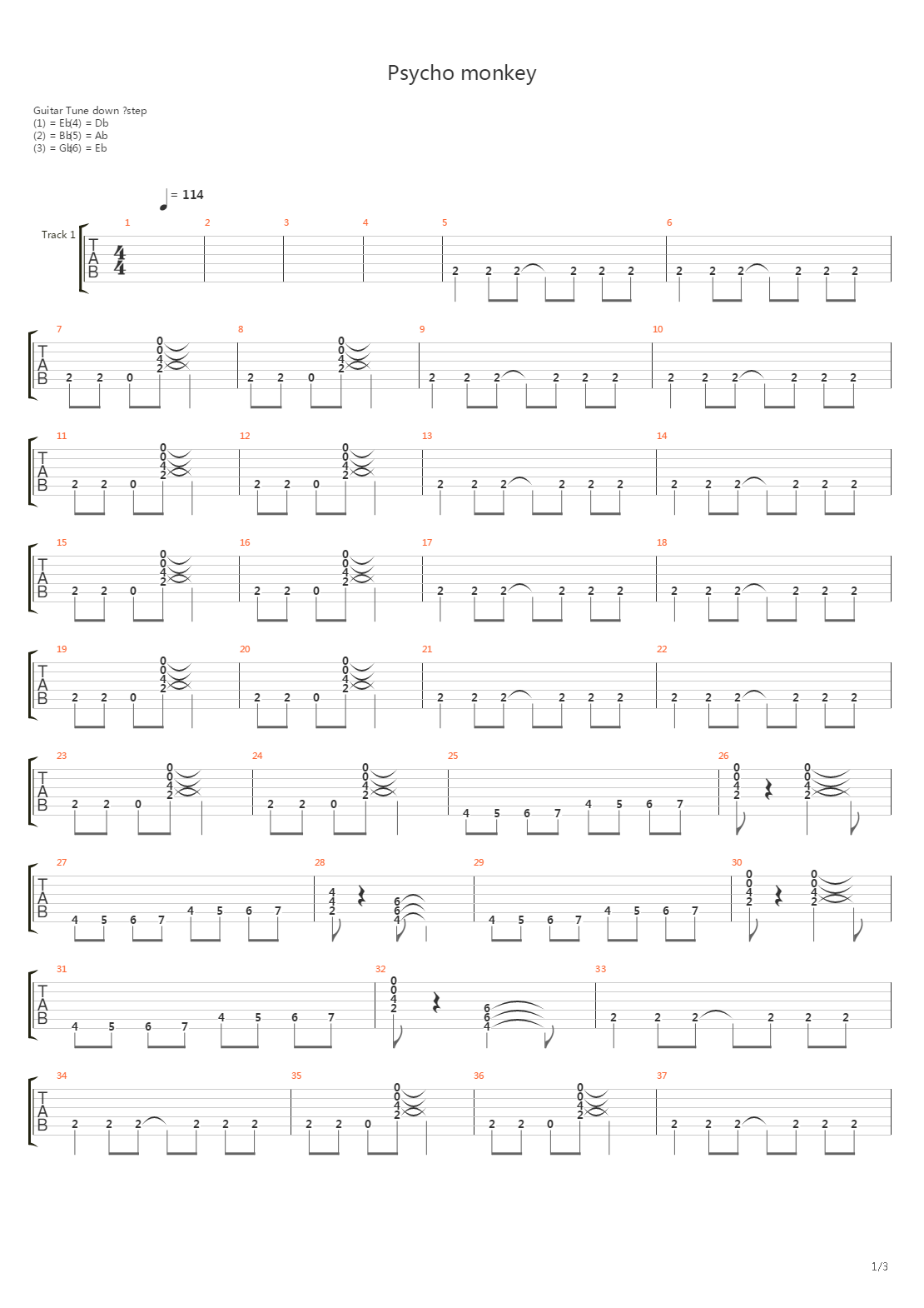 Psycho Monkey吉他谱