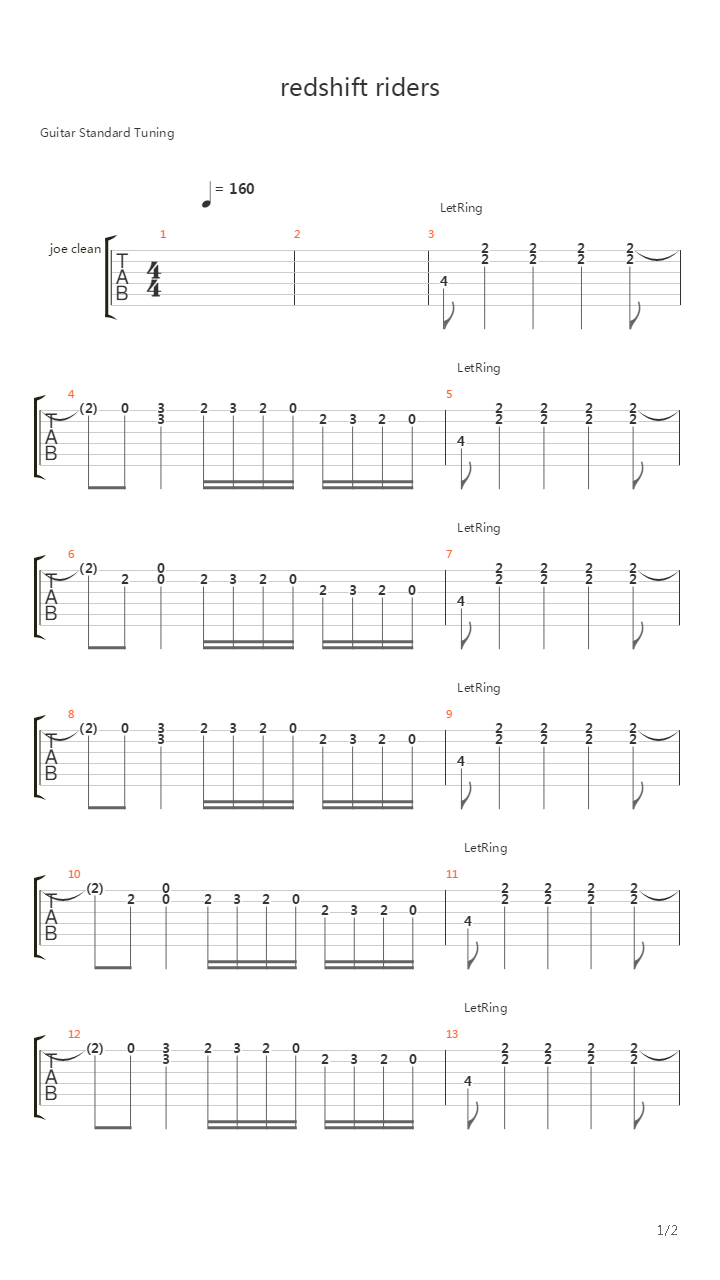 Redshift Riders吉他谱