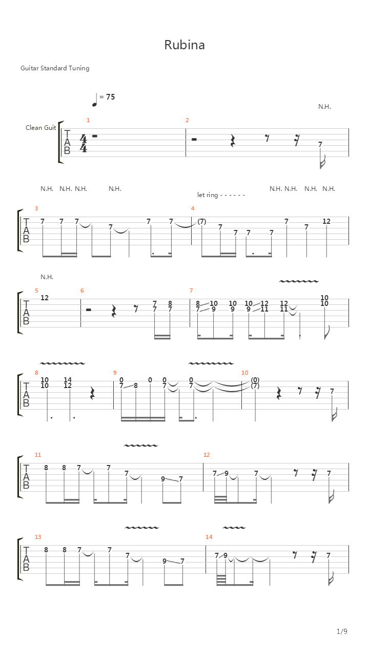 Rubina吉他谱