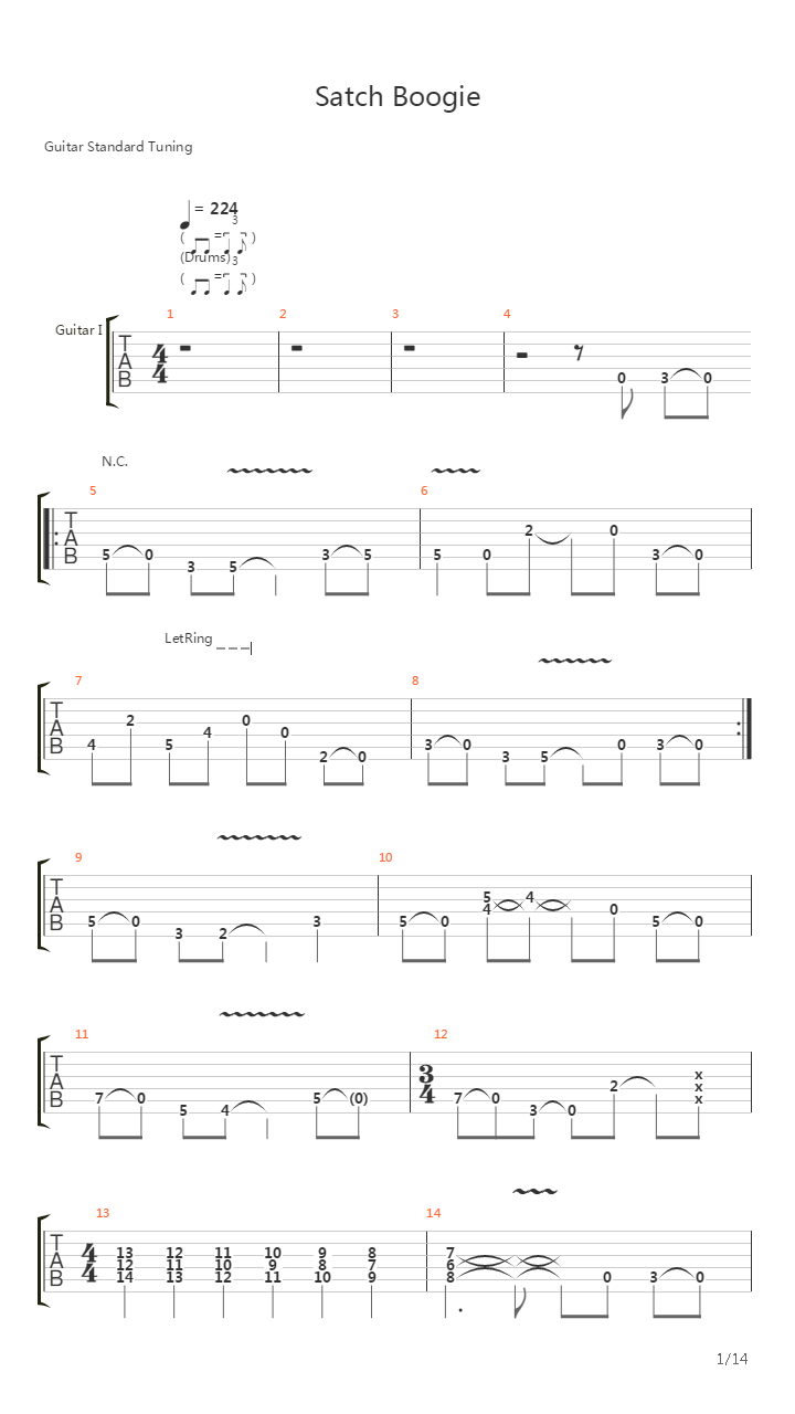 Satch Boogie吉他谱