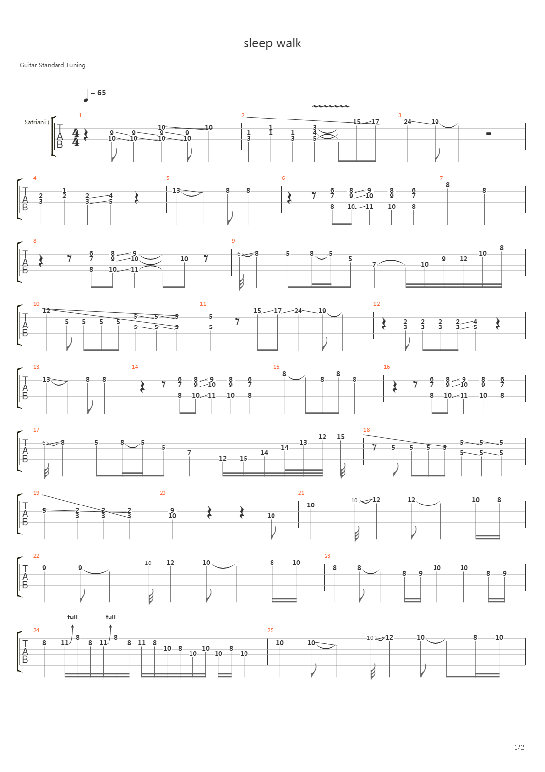 Sleep Walk吉他谱