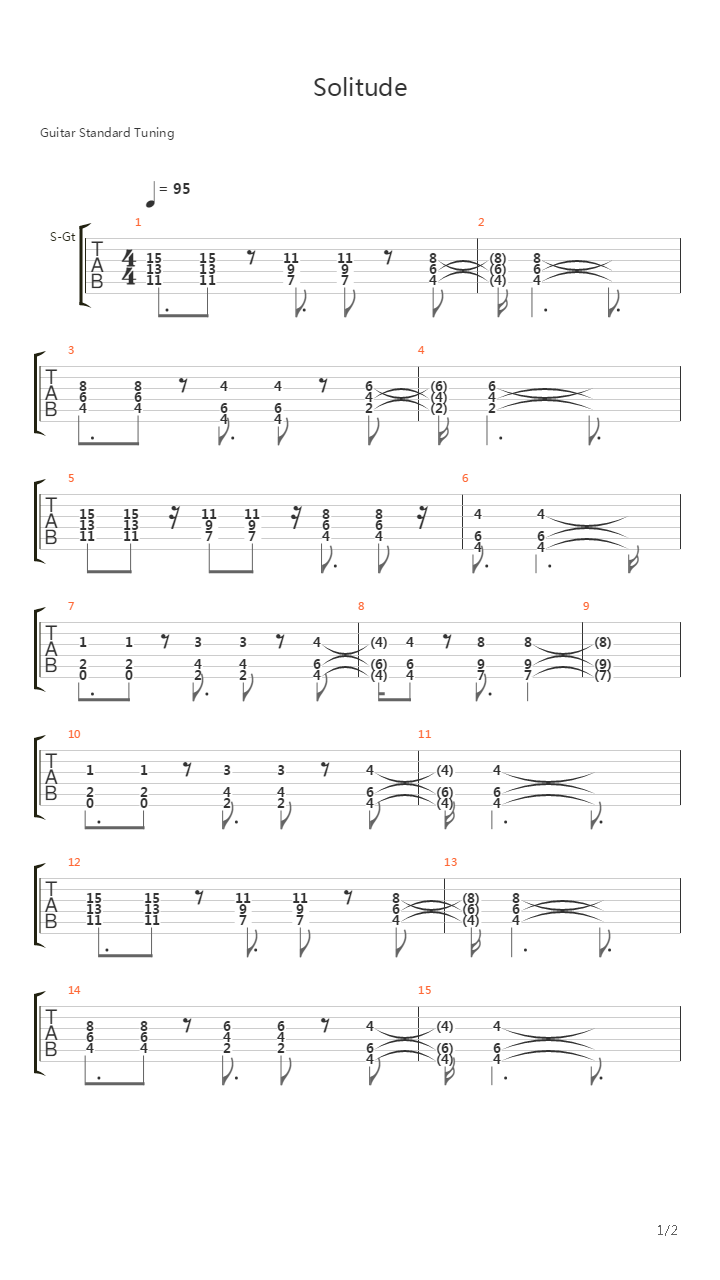 Solitude吉他谱