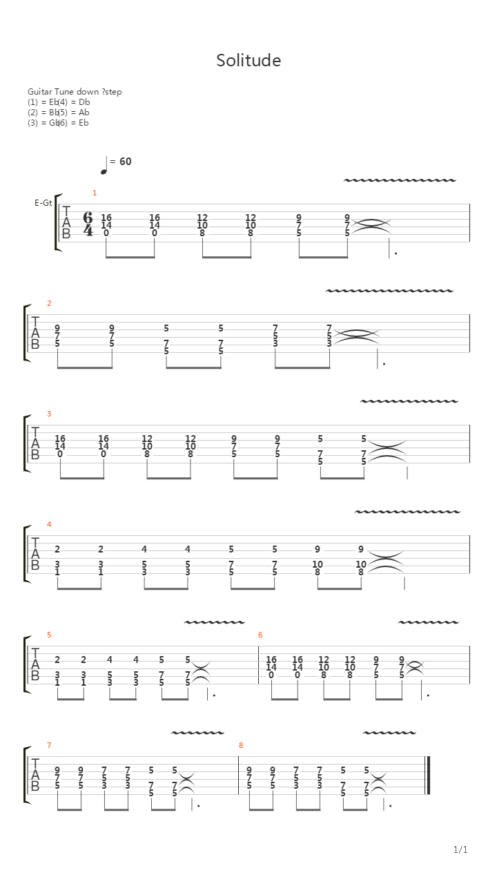Solitude吉他谱