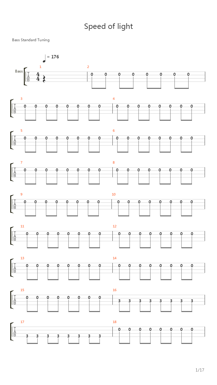 Speed Of Light吉他谱