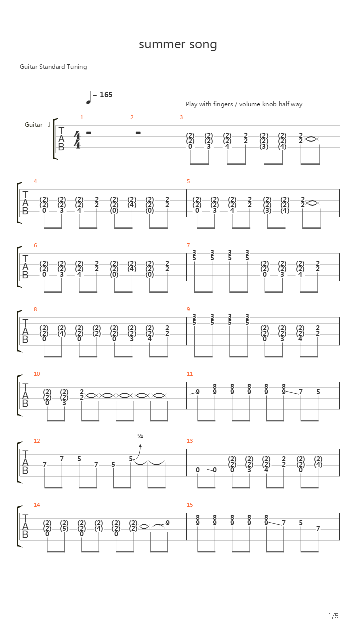 Summer Song  In San Francisco吉他谱
