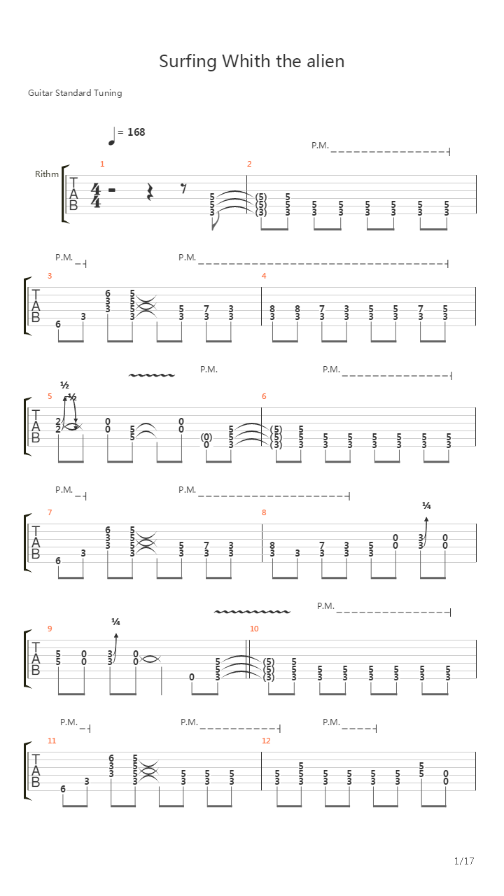 Surfing With The Alien吉他谱