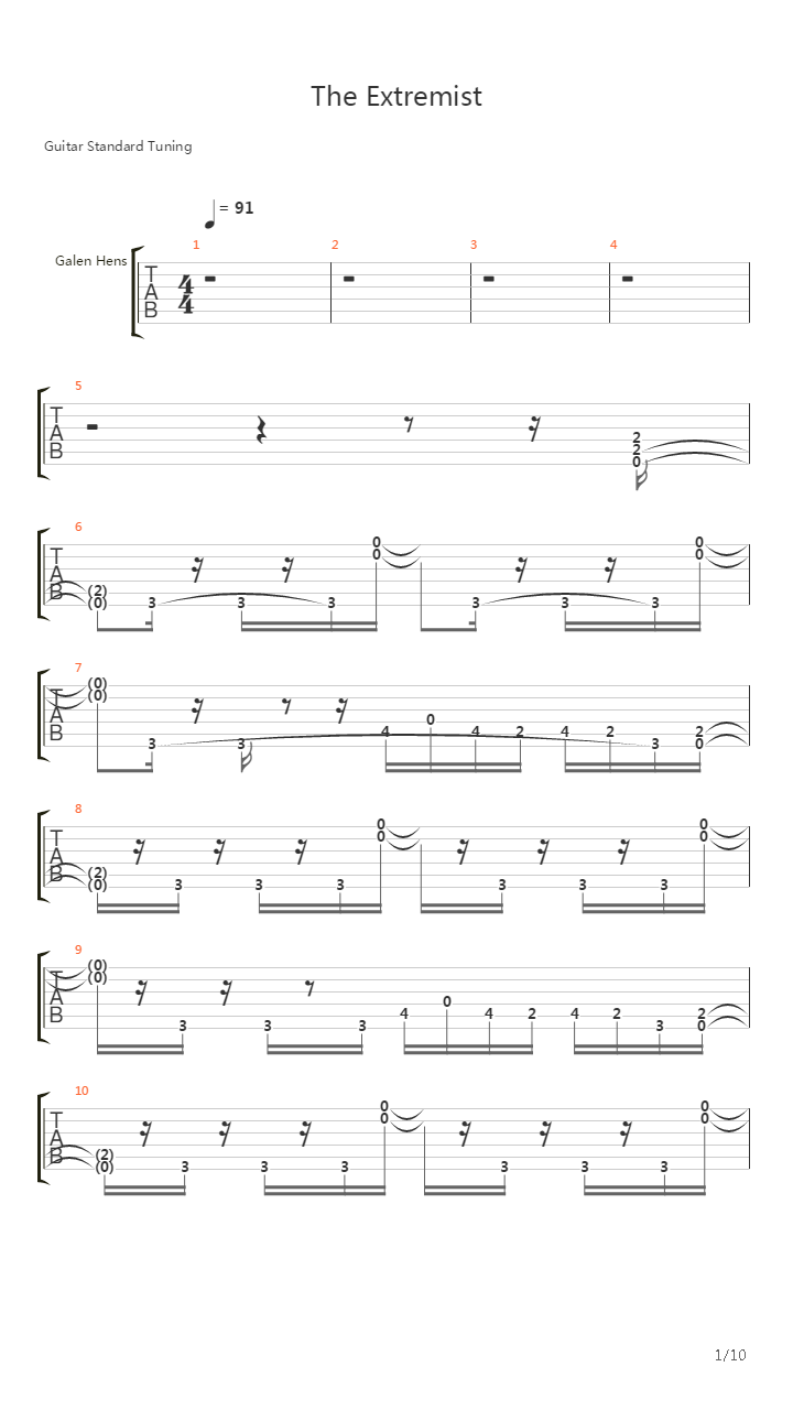 The Extremist吉他谱