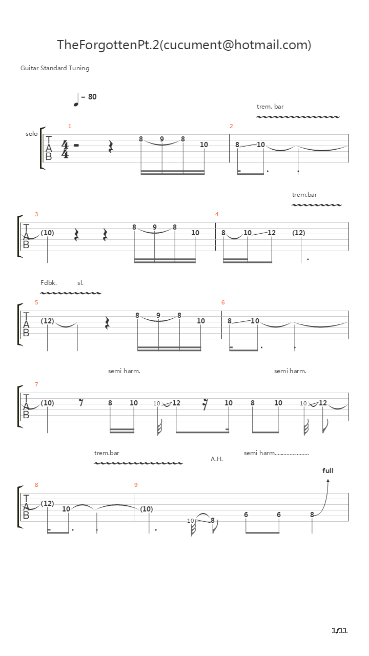 The Forgotten吉他谱