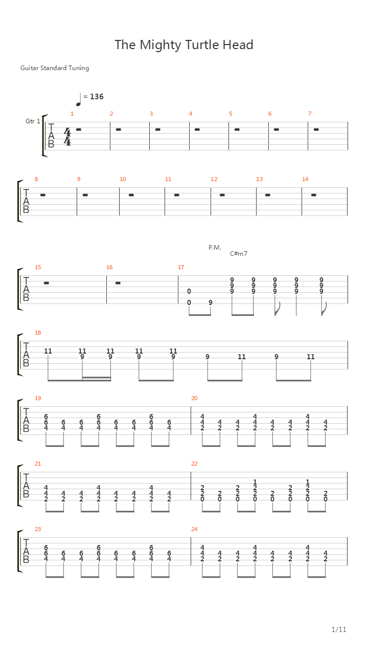 The Mighty Turtle Head吉他谱