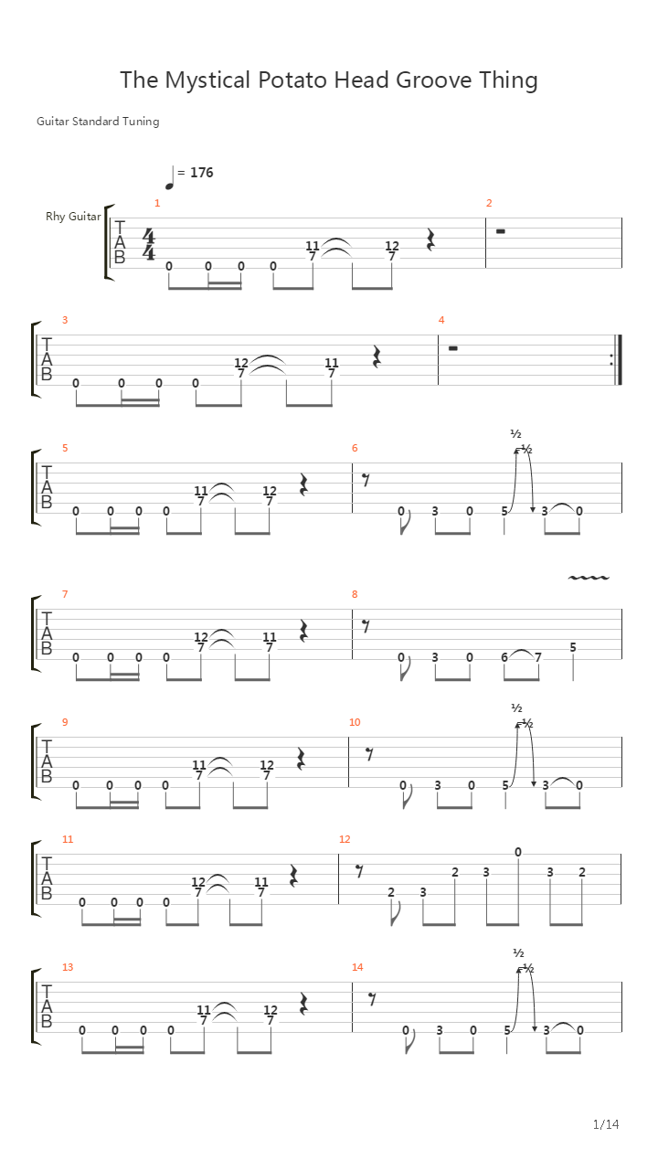 The Mystical Potato Head Groove Thing吉他谱