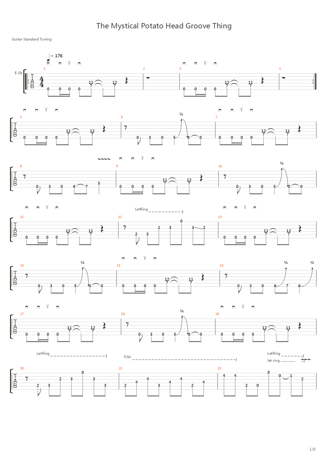 The Mystical Potato Head Groove Thing吉他谱