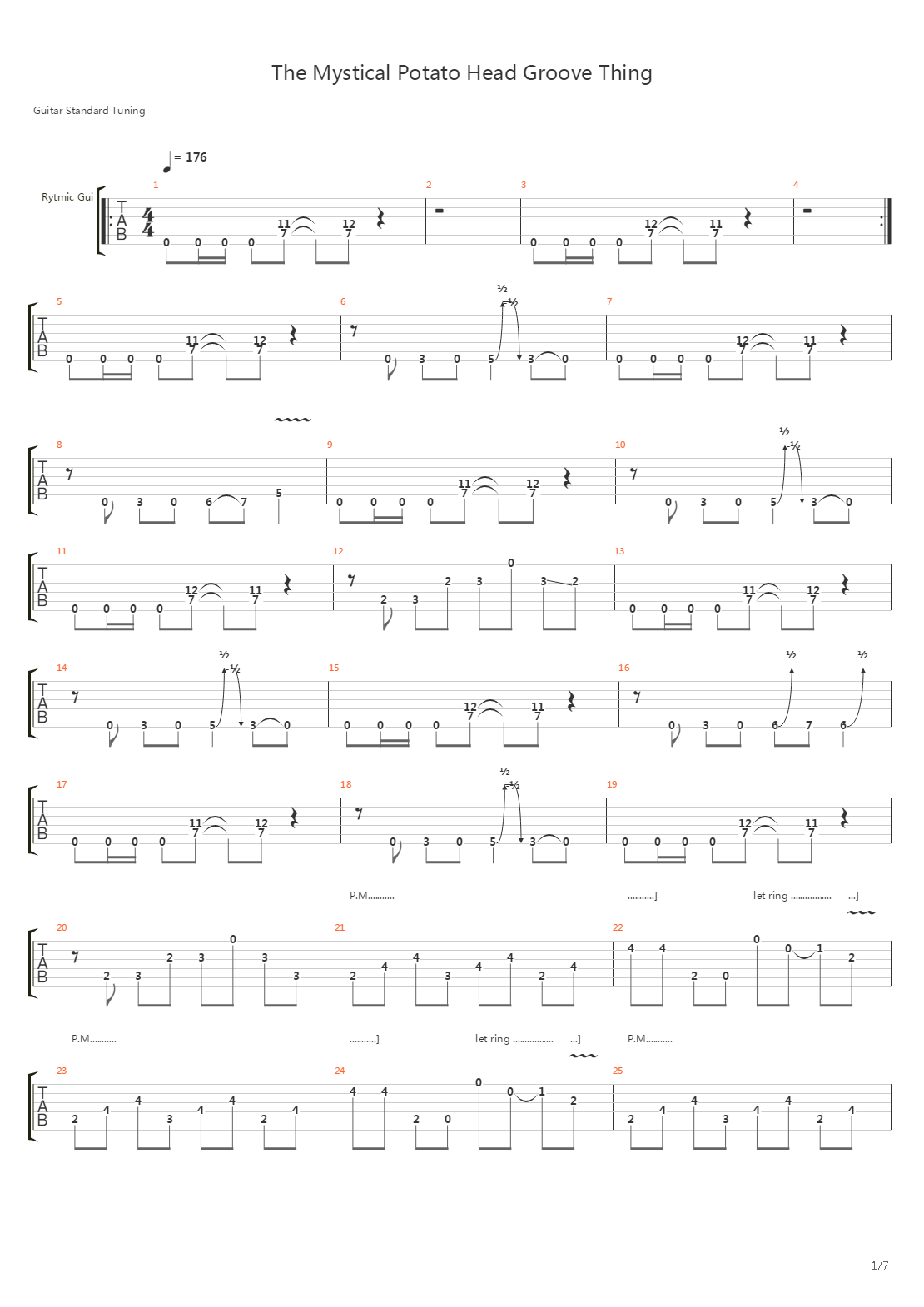 The Mystical Potato Head Groove Thing吉他谱