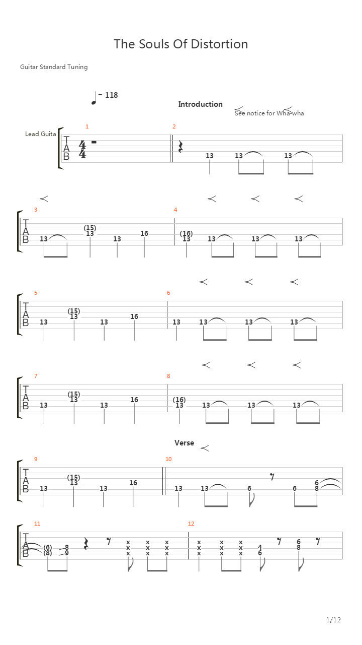 The Souls Of Distortion吉他谱