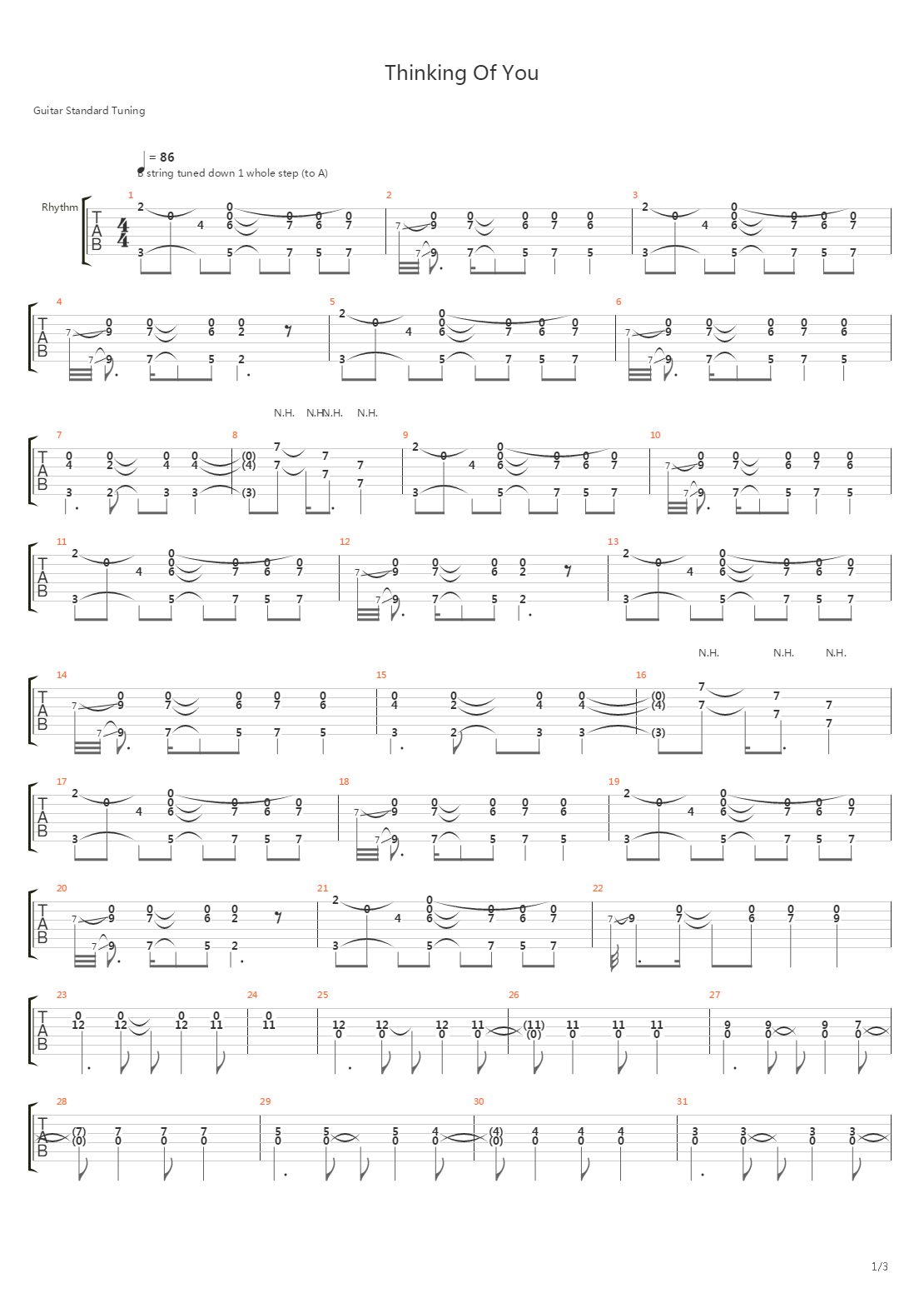 Thinking Of You吉他谱