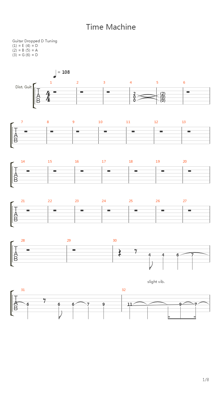 Time Machine吉他谱