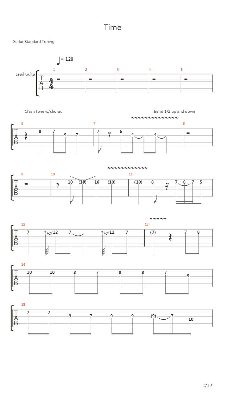 Time吉他谱
