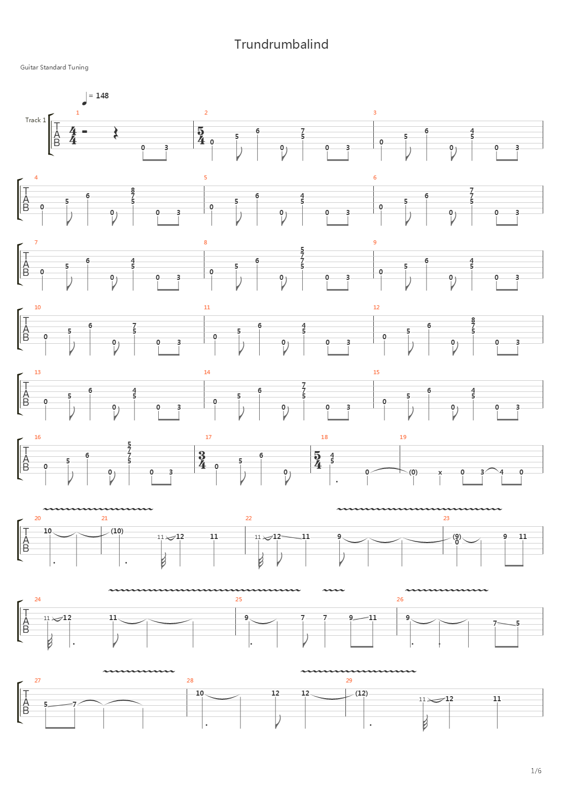 Trundrumbalind吉他谱