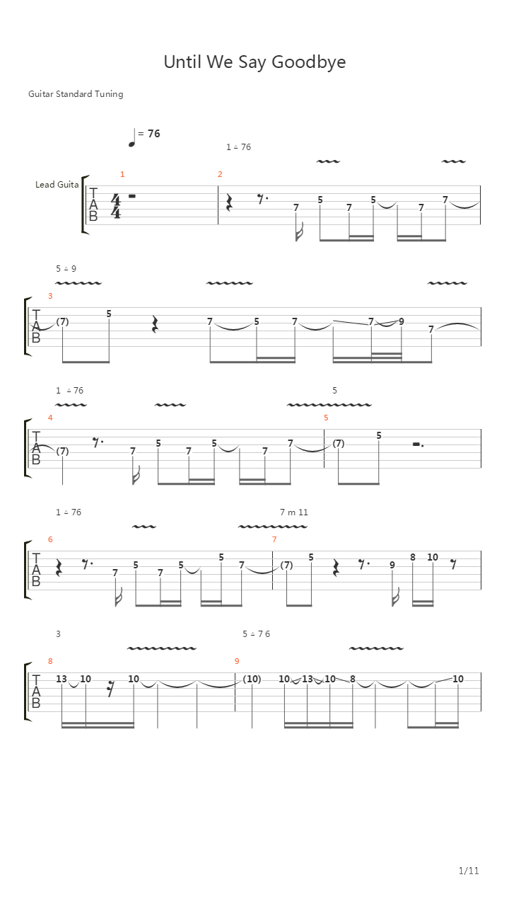 Until We Say Goodbye吉他谱