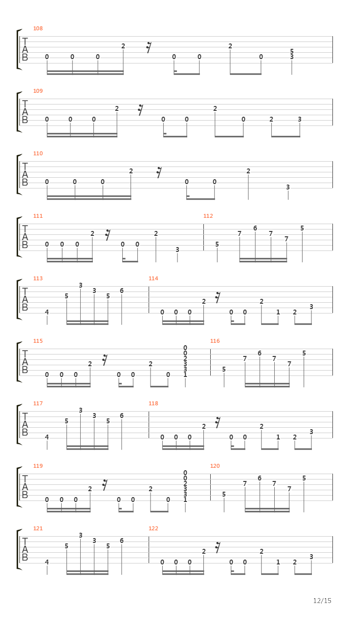 War吉他谱