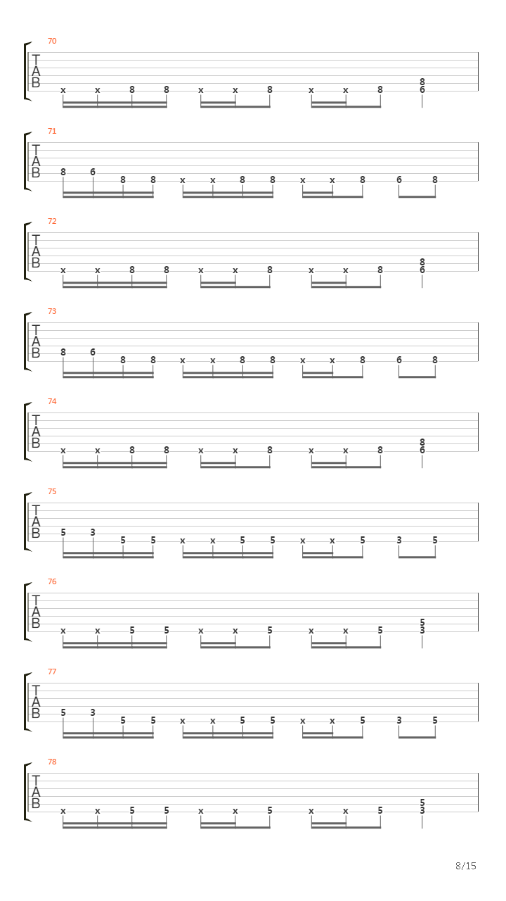 War吉他谱