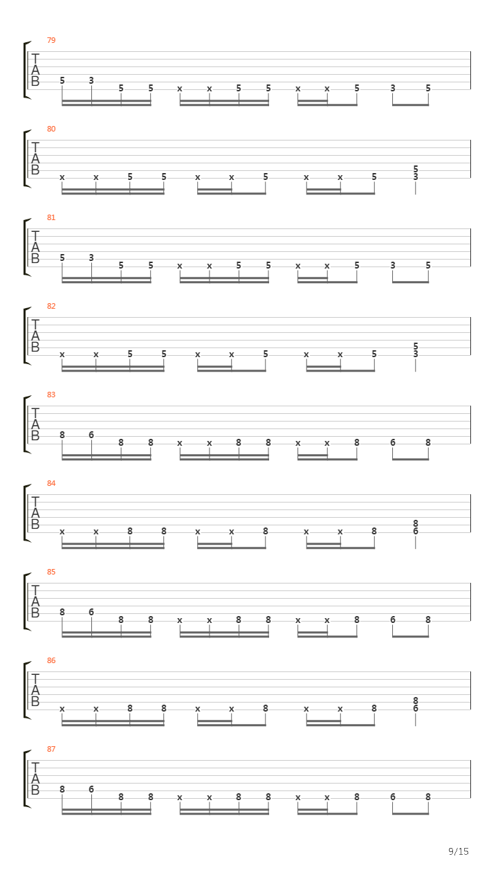 War吉他谱