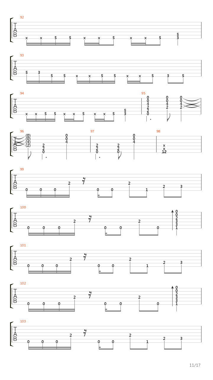 War吉他谱