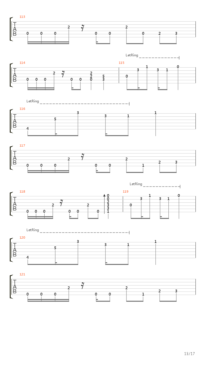 War吉他谱