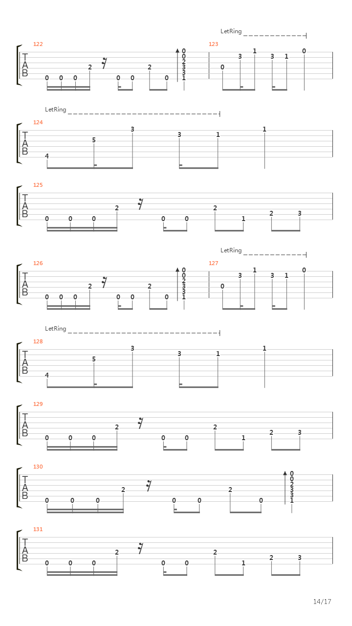 War吉他谱