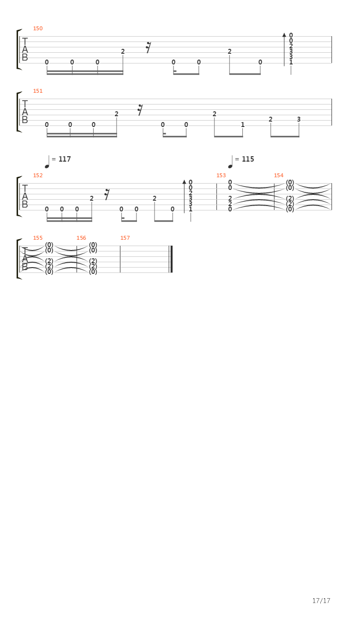 War吉他谱