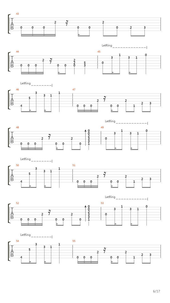 War吉他谱