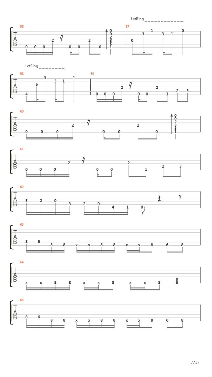 War吉他谱