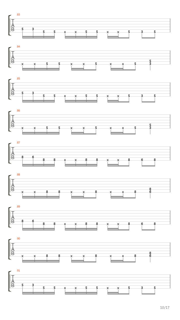 War吉他谱