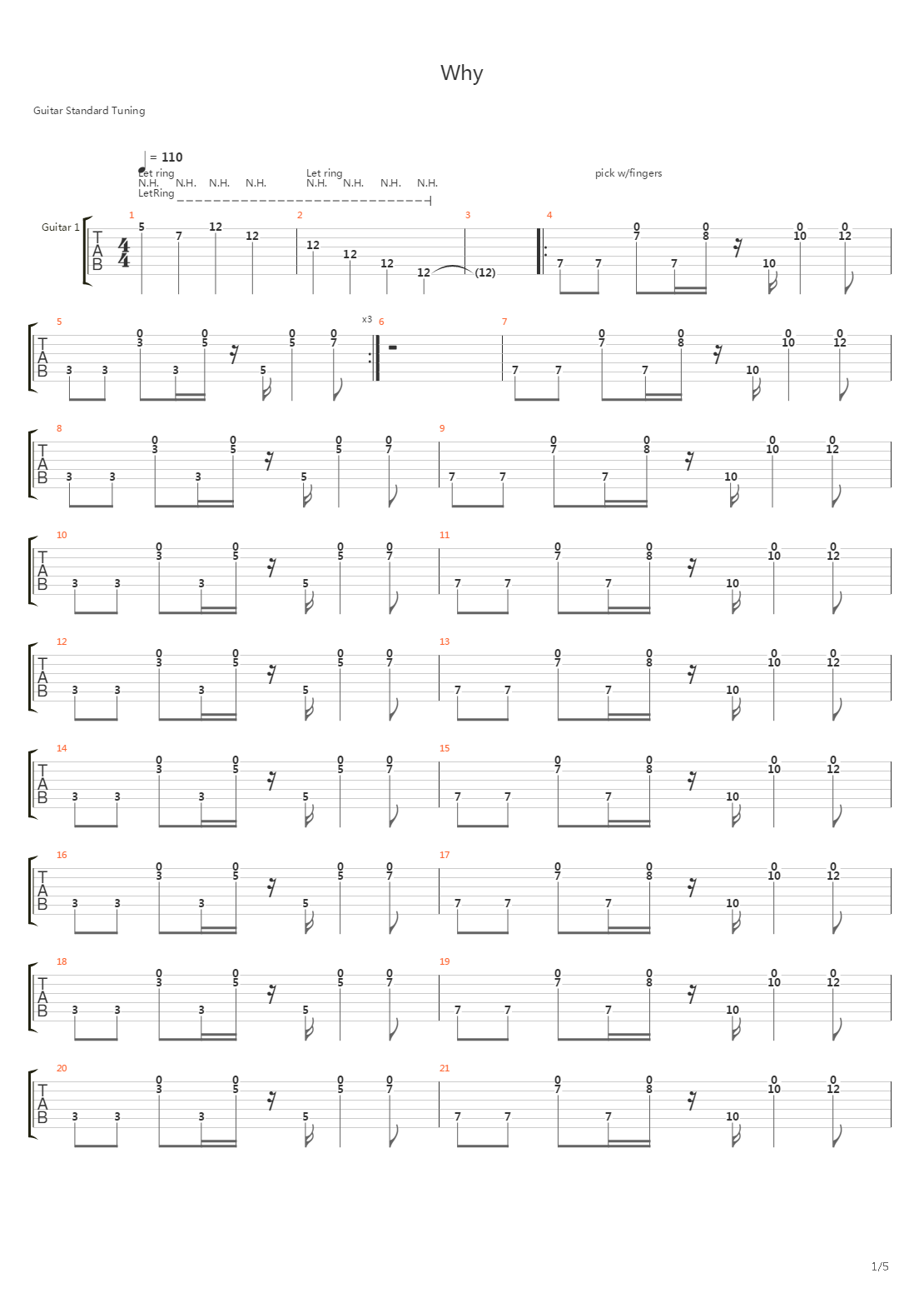 Why吉他谱