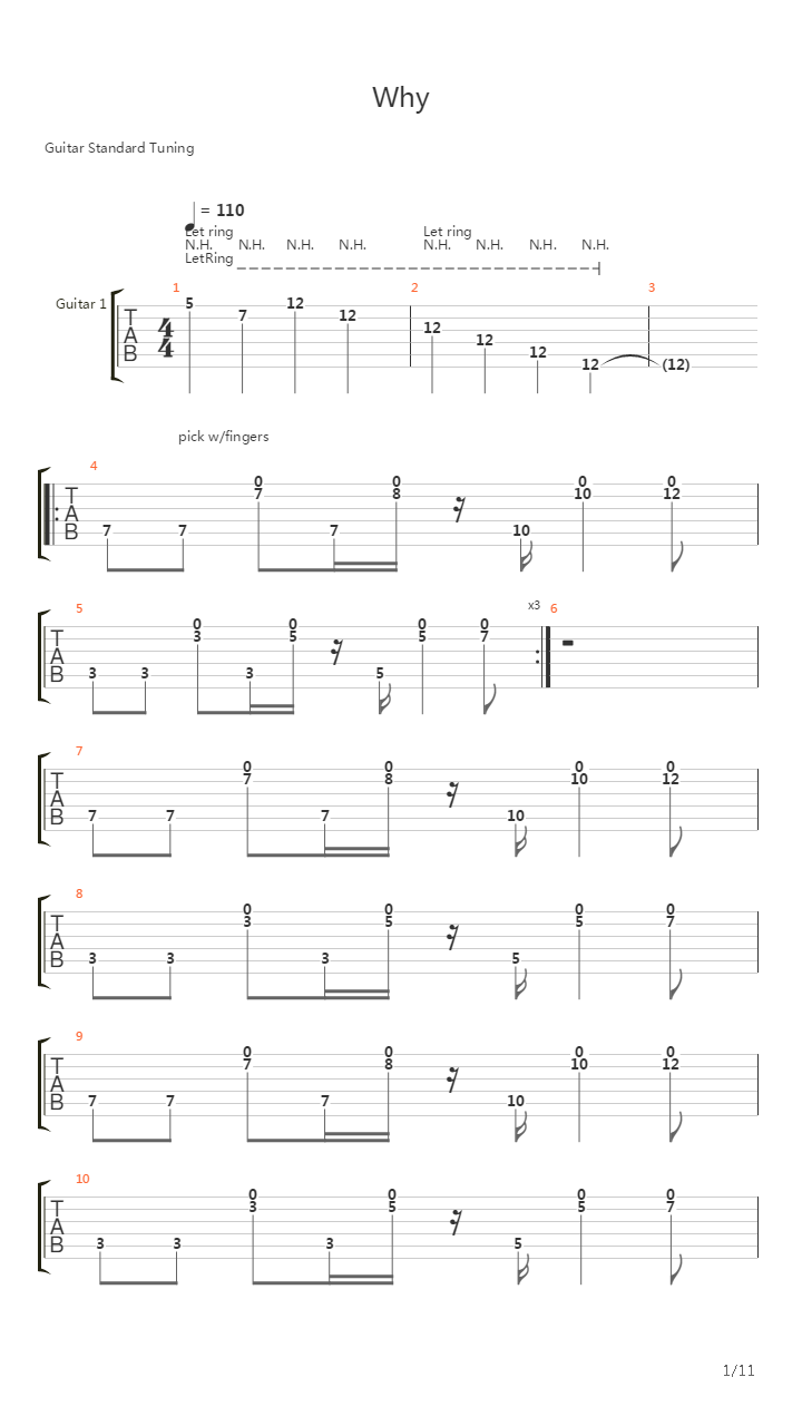Why吉他谱
