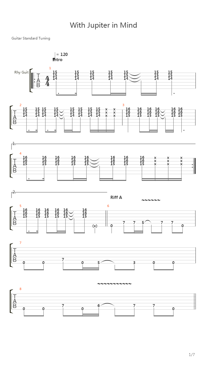 With Jupiter In Mind吉他谱