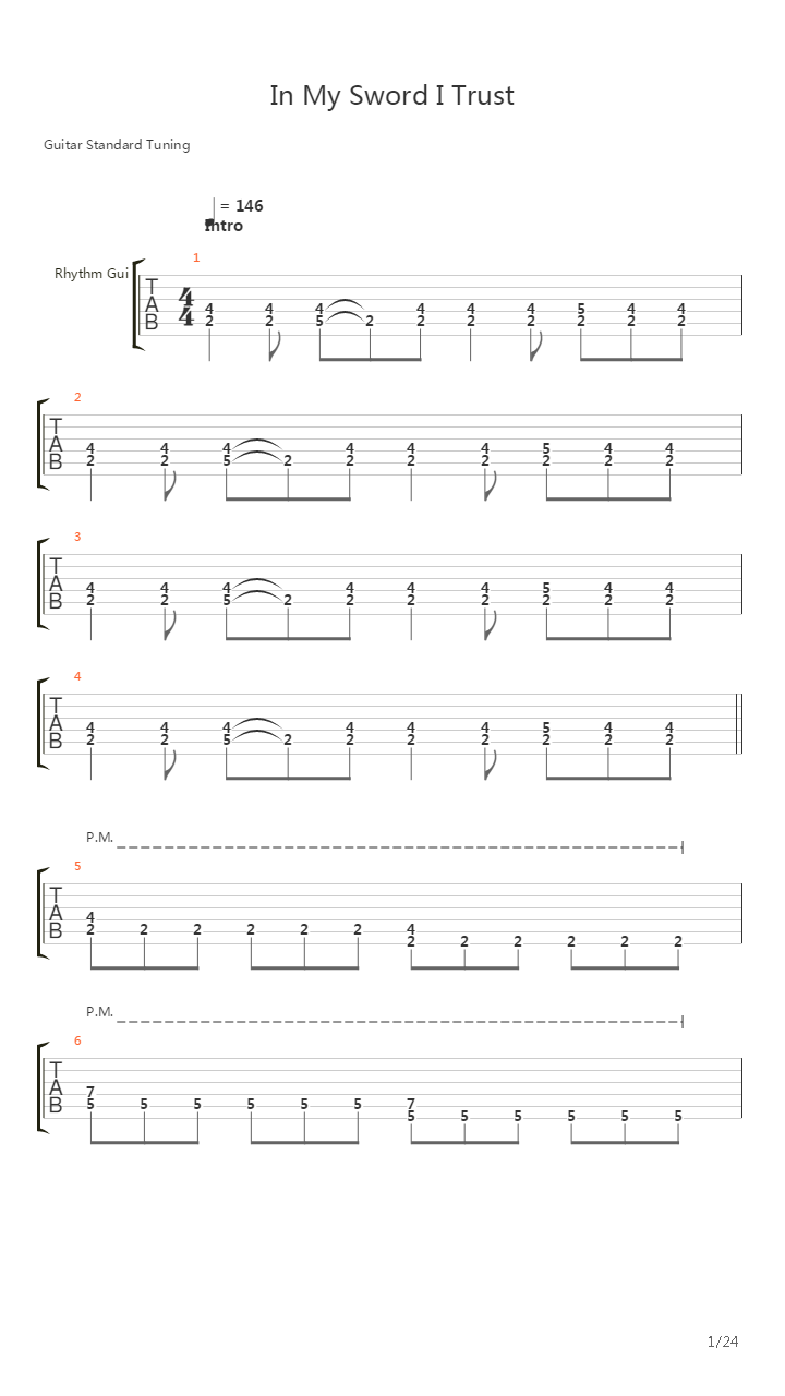 In My Sword I Trust吉他谱