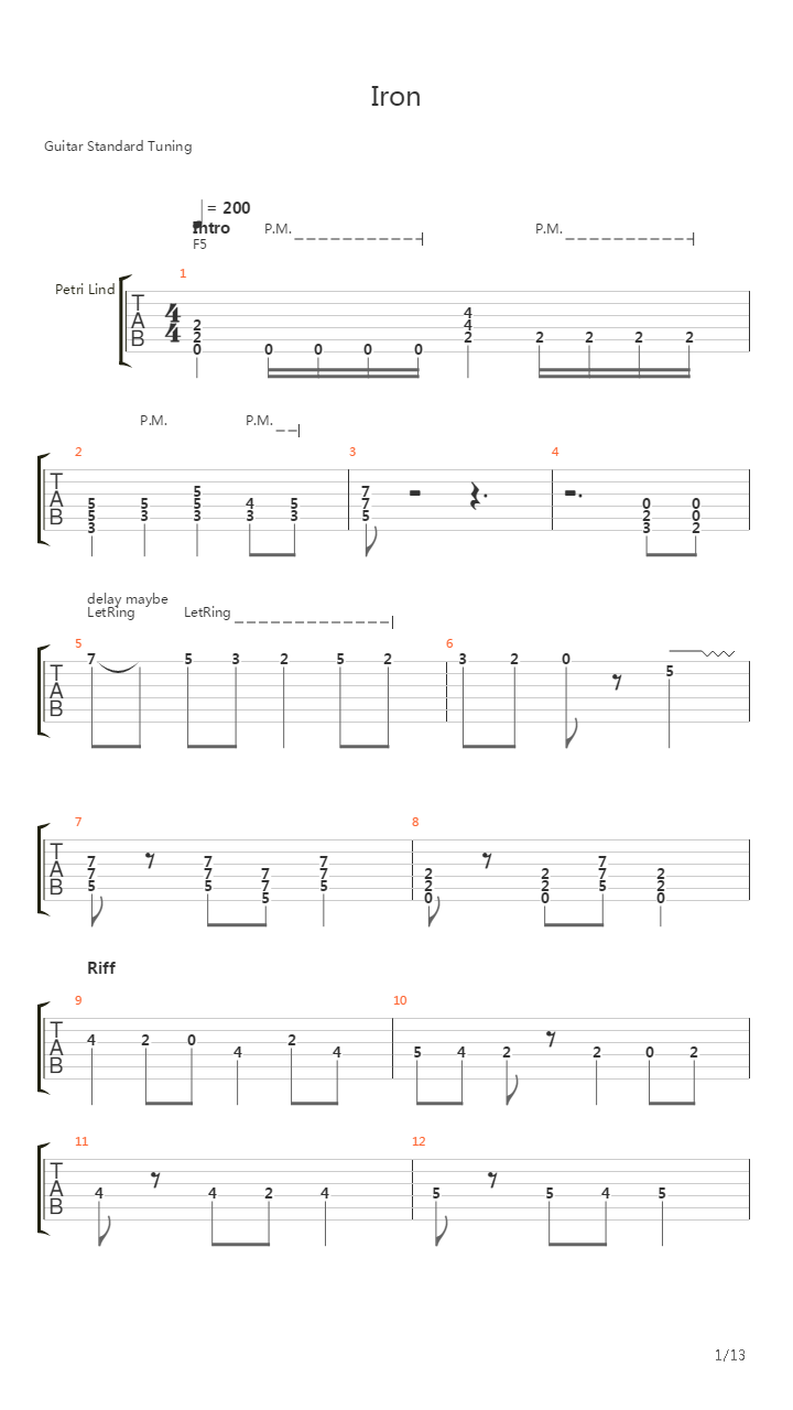 Iron吉他谱