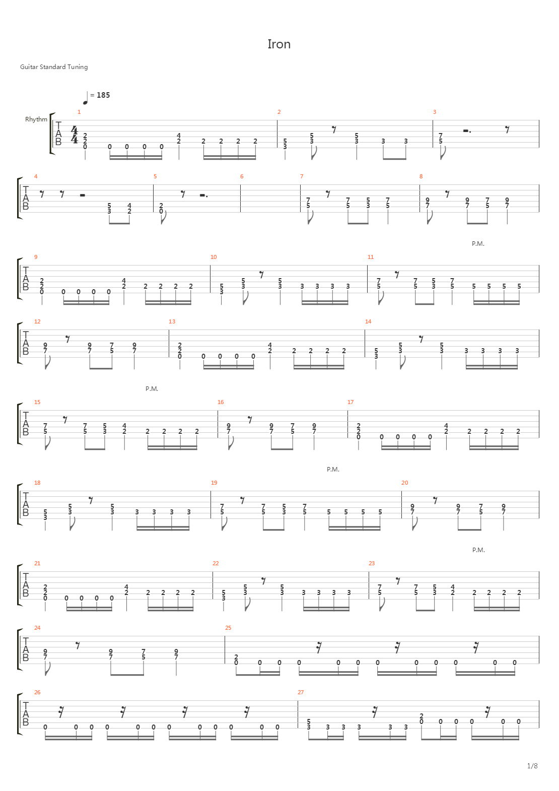 Iron吉他谱