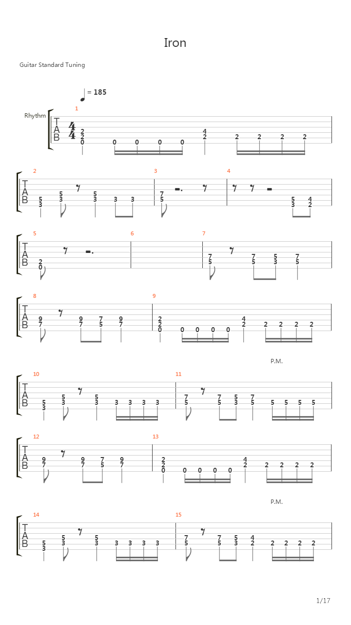Iron吉他谱