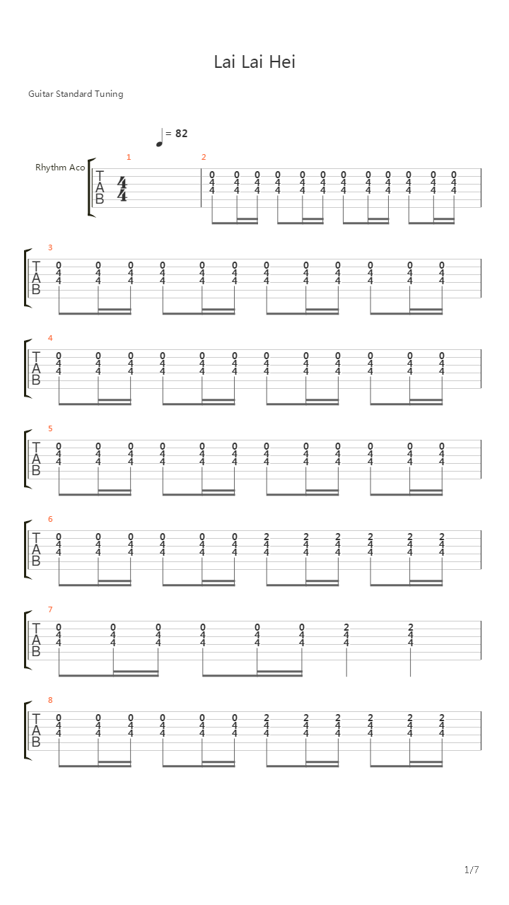 Lai Lai Hei吉他谱